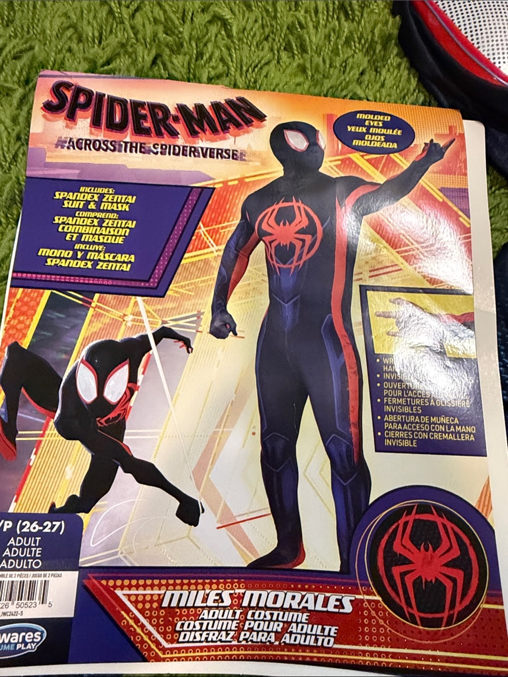 Spiderman Miles Morales Black and Red Adult Costume - Spider-Verse Suit